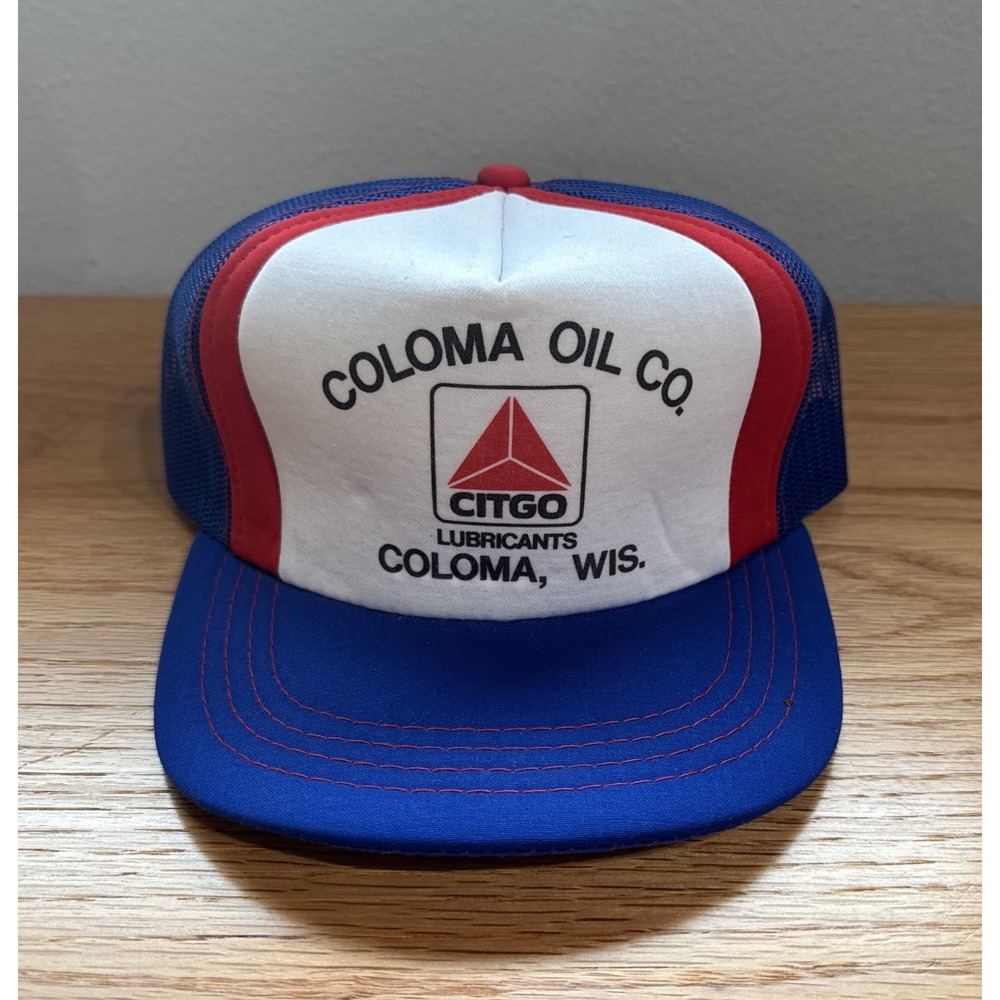 Vtg 1980s Citgo Lubricants Trucker Hat Cap SnapBack Coloma Oil Wisconsin NWOT